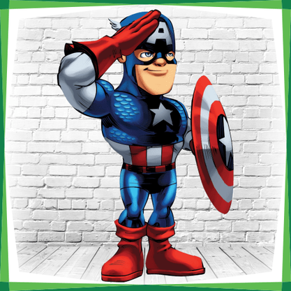 Display MDF Super-Heróis Mini Capitão América Batendo Continência