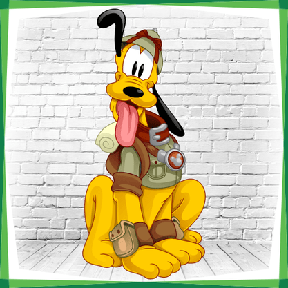 Display MDF Turma do Mickey: Pluto Cão na Floresta