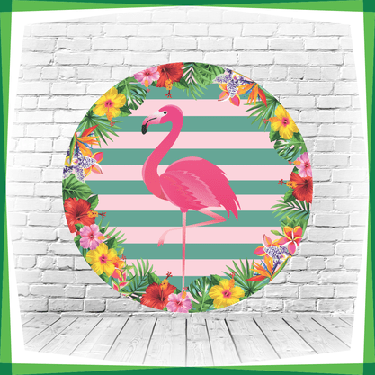 Painel Redondo Flamingo Tropical