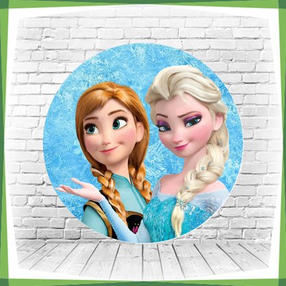 Painel Redondo Frozen e Elsa