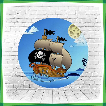 Painel Redondo Pirata Mar Barco
