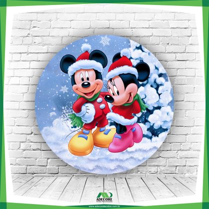 Painel Redondo Natal Mickey Minnie