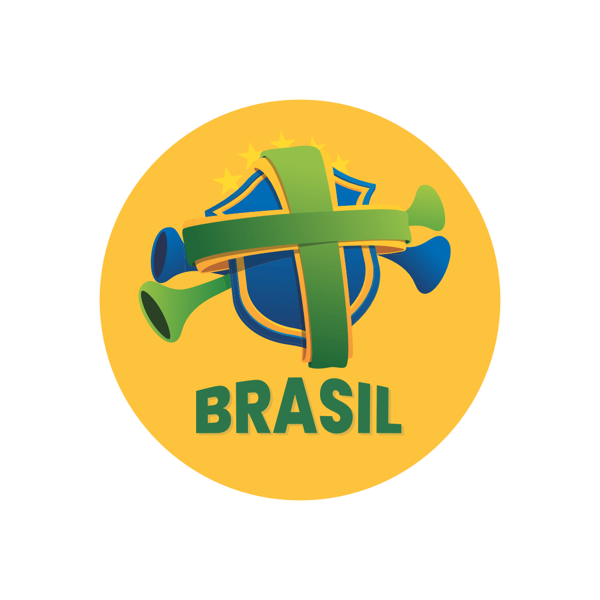 Painel Redondo Copa Brasão Brasil Adecore Tecidos