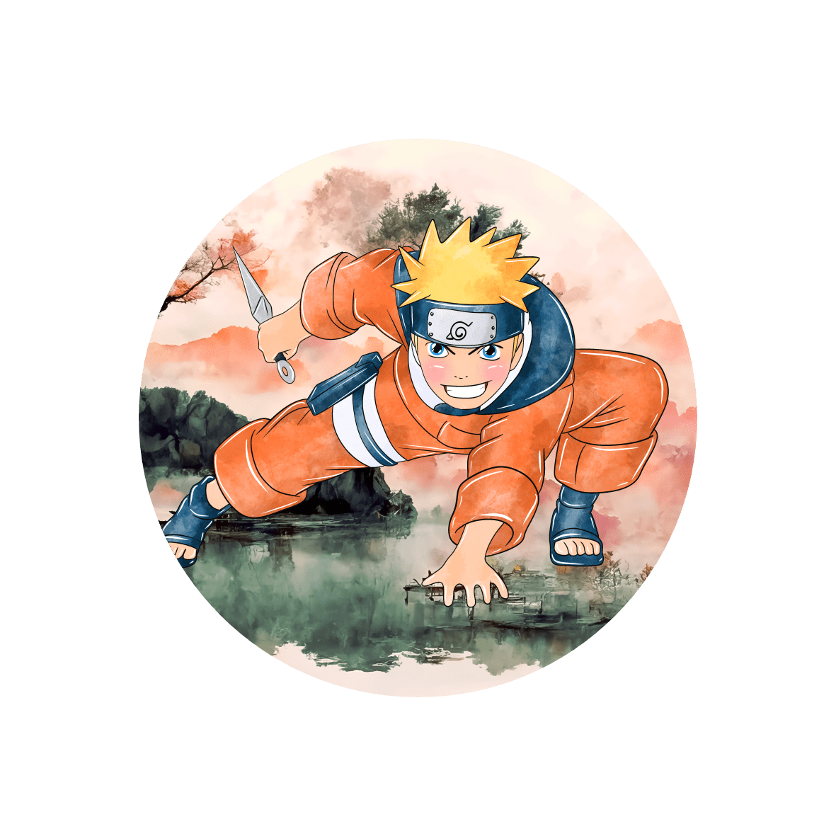 Kit Digital Naruto Aquarela imagens PNG