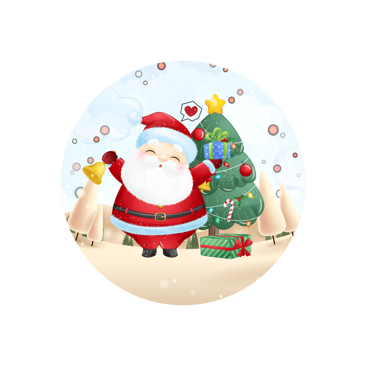 Painel Redondo Natal Papai Noel - Adecore Tecidos