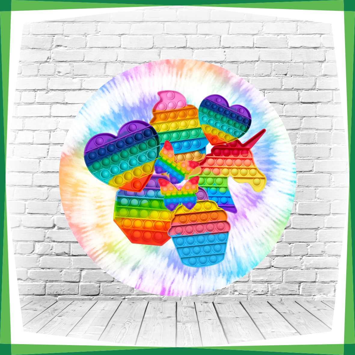 Painel Redondo Rainbow Friends - Adecore Tecidos