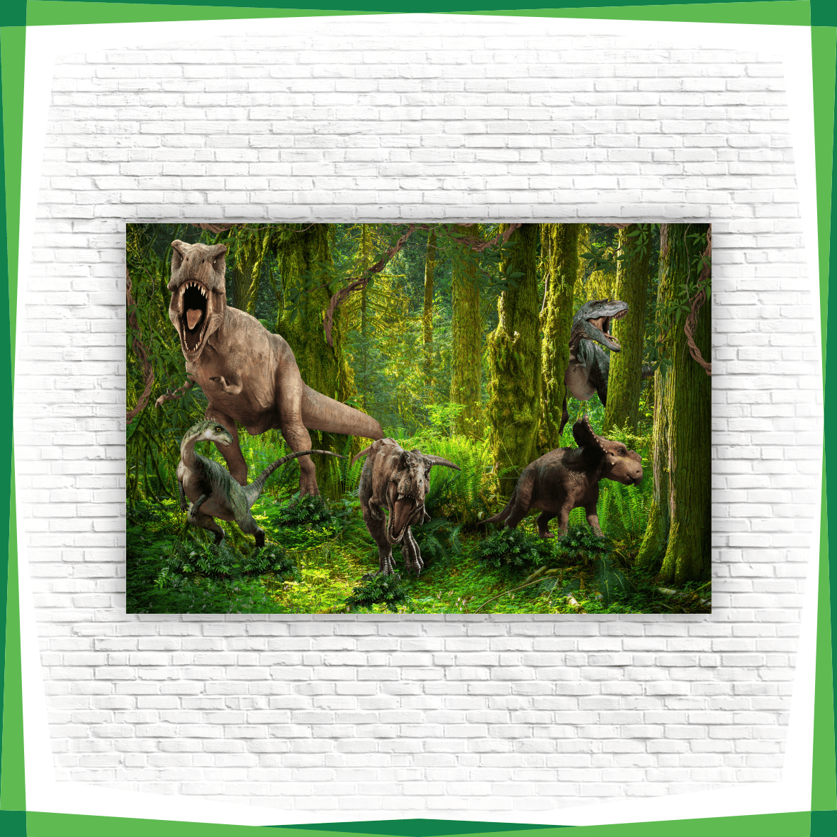 Painel Reto Tecido Dino Dinossauro Desenho Floresta 2x1,5m