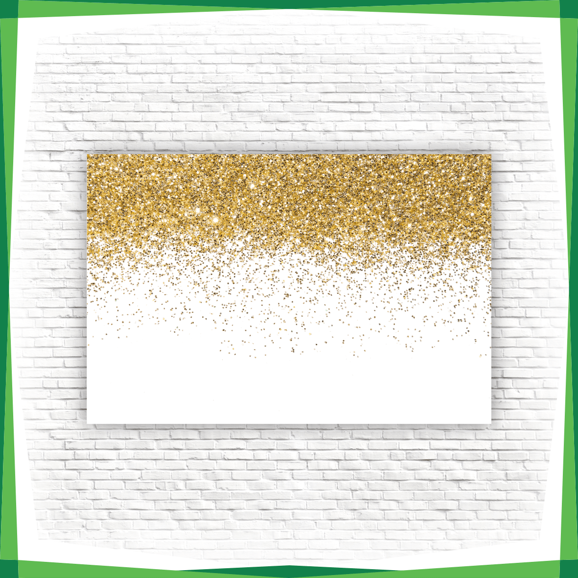 Painel Retangulo Glitter Dourado Fundo Branco - Adecore Tecidos