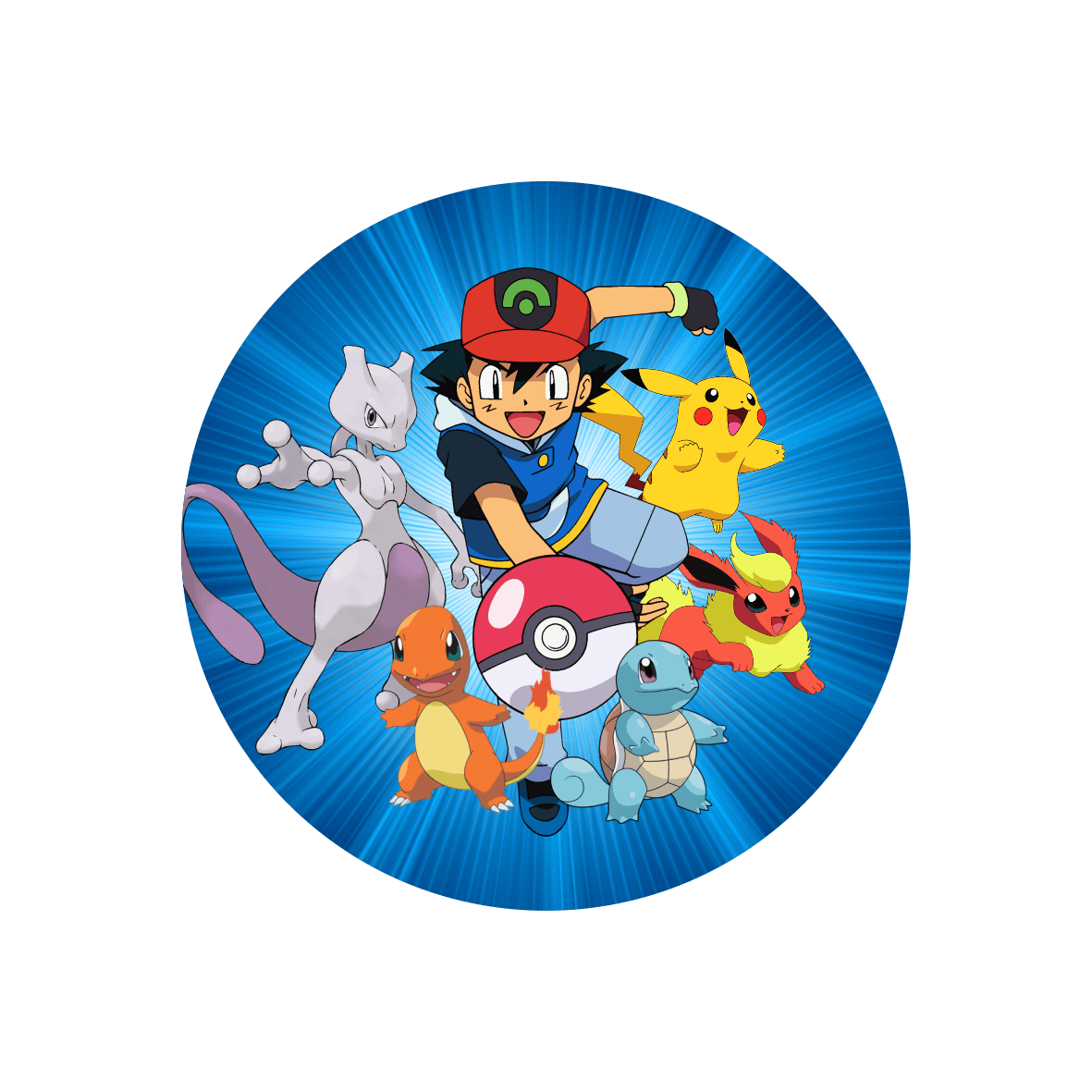 Painel Redondo Pokemon - Adecore Tecidos