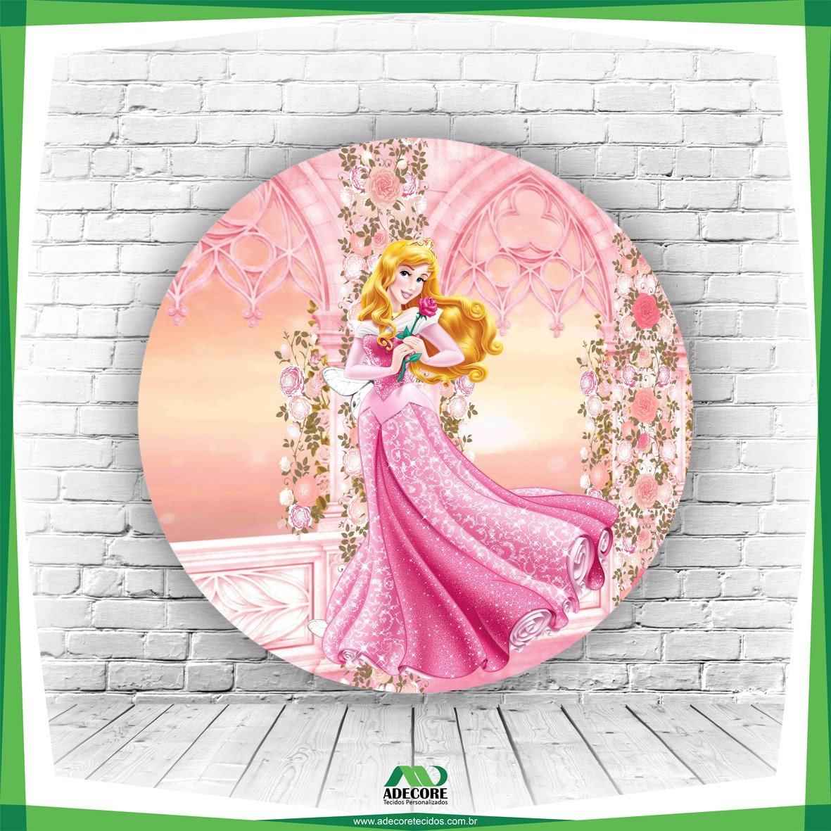 Painel Redondo Princesa Aurora - Adecore Tecidos