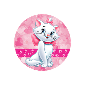 Linda imagem Gatinha Marie com contorno rosa png