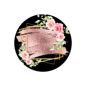 Painel Redondo Floral Fundo Rosa Glitter - Adecore Tecidos