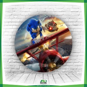 Painel Redondo Sonic Personagens - Adecore Tecidos