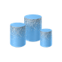 Kit Capa Para Cilindros Azul Com Glitter Prata