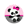 Painel Redondo Panda Rosa Listras