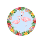 painel sublimado flamingo floral