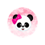 Painel Sublimado Panda Fundo Coração